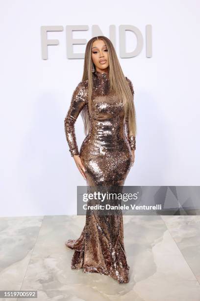 Cardi B attends the Fendi Couture Fall/Winter 2023/2024 show at Palais Brogniart on July 06, 2023 in Paris, France.