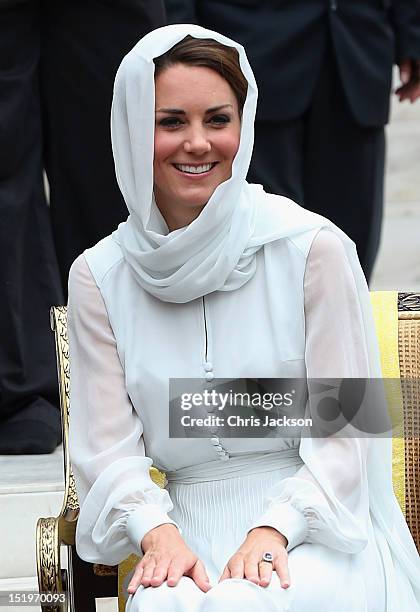 Catherine, Duchess of Cambridge visits Assyakirin Mosque on day 4 of Prince William, Duke of Cambridge and Catherine, Duchess of Cambridge's Diamond...