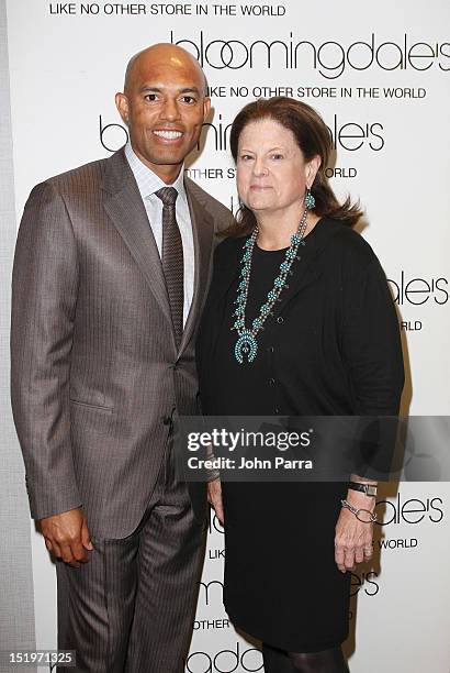 Mariano Rivera and Anne Keating Senior Vice President Public Relations attends Bloomingdale's 59th Street and Canali welcome Mariano Rivera in...