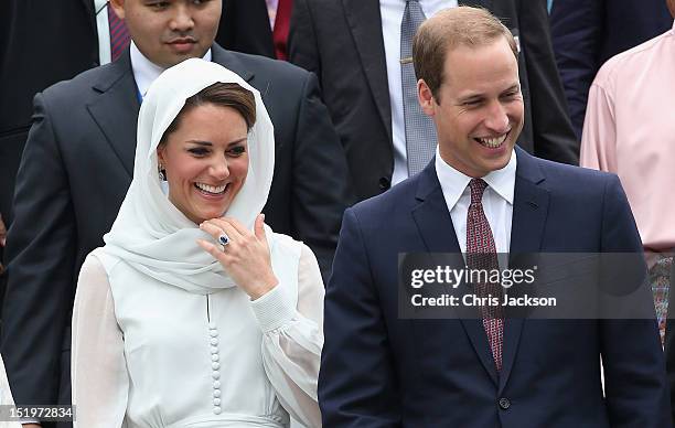 Catherine, Duchess of Cambridge and Prince William, Duke of Cambridge visit Assyakirin Mosque on day 4 of Prince William, Duke of Cambridge and...