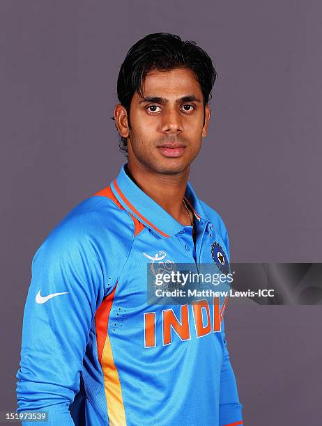 Manoj Tiwary of India pictured during a India Portrait session ahead of the ICC T20 world Cup at the Taj Samudra Hotel on September 14, 2012 in...