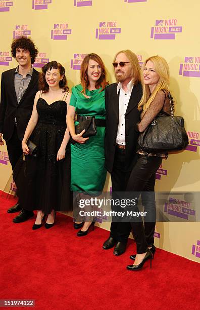 Regina Spektor, Adria Petty, Tom Petty and Dana York, arrive at the 2012 MTV Video Music Awards at Staples Center on September 6, 2012 in Los...