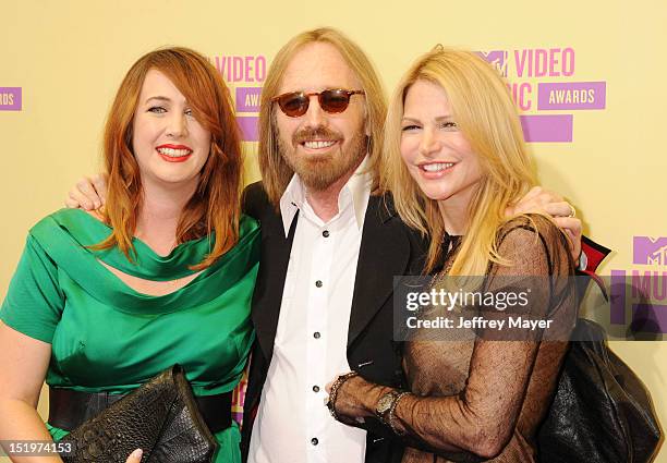 Adria Petty, Tom Petty and Dana York arrive at the 2012 MTV Video Music Awards at Staples Center on September 6, 2012 in Los Angeles, California.