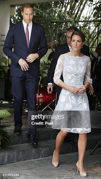 Prince William, Duke of Cambridge and Catherine, Duchess of Cambridge attend a tea party at the British High Commission on day 4 of Prince William,...