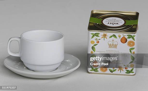 Diamond Jubilee tea that was drunk by Prince William, Duke of Cambridge and Catherine, Duchess of Cambridge at a tea party at the British High...