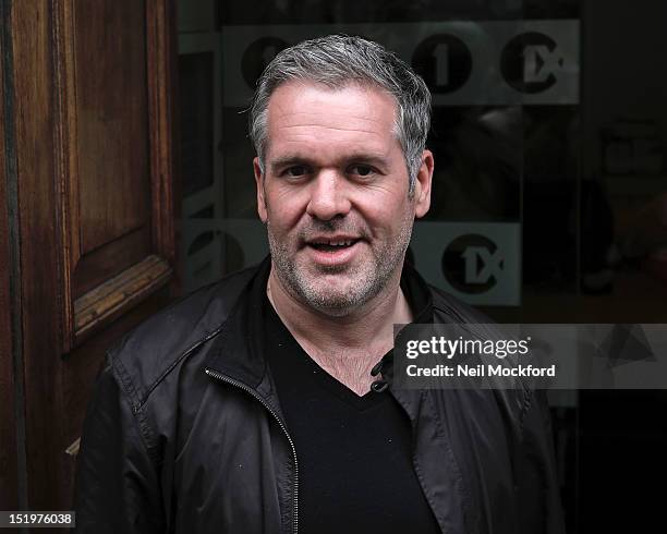 Chris Moyles seen leaving BBC Radio One after his last Breakfast Show on September 14, 2012 in London, England.