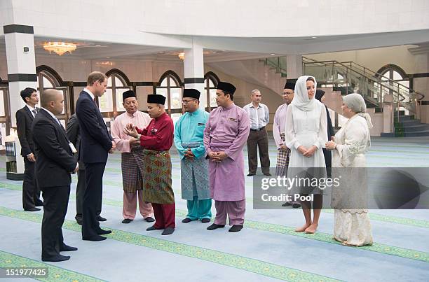 Catherine, Duchess of Cambridge and Prince William, Duke of Cambridge visit Assyakirin Mosque on day 4 of Prince William, Duke of Cambridge and...