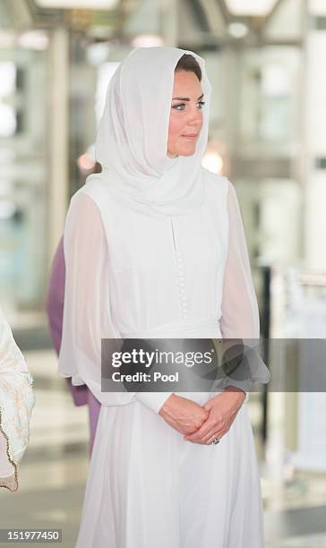 Catherine, Duchess of Cambridge visits Assyakirin Mosque on day 4 of Prince William, Duke of Cambridge and Catherine, Duchess of Cambridge's Diamond...