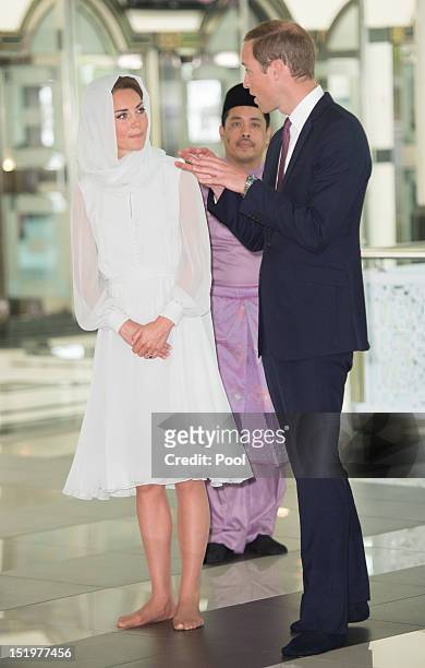 Catherine, Duchess of Cambridge and Prince William, Duke of Cambridge visit Assyakirin Mosque on day 4 of Prince William, Duke of Cambridge and...