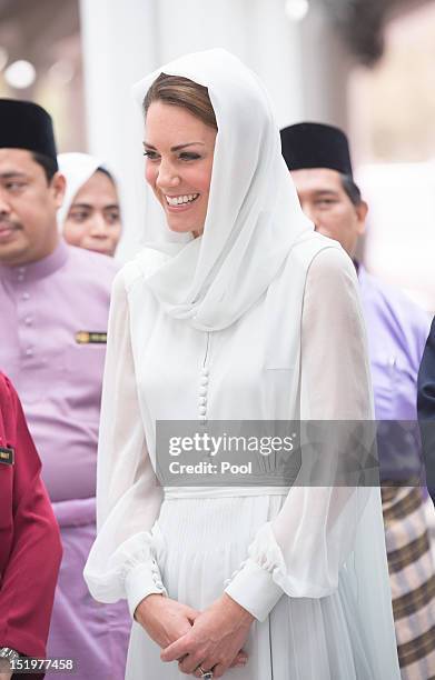 Catherine, Duchess of Cambridge visits Assyakirin Mosque on day 4 of Prince William, Duke of Cambridge and Catherine, Duchess of Cambridge's Diamond...