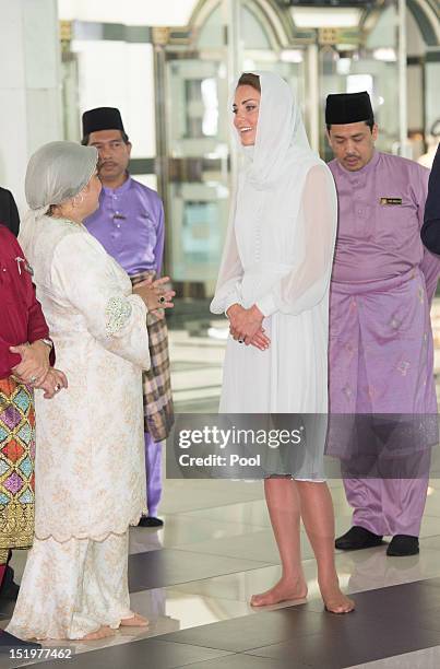 Catherine, Duchess of Cambridge visits Assyakirin Mosque on day 4 of Prince William, Duke of Cambridge and Catherine, Duchess of Cambridge's Diamond...