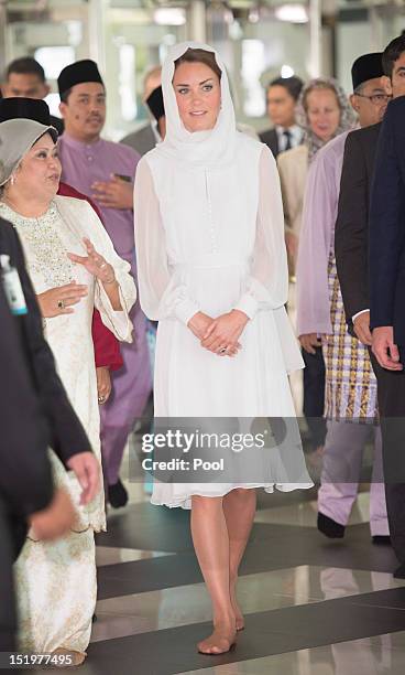 Catherine, Duchess of Cambridge visits Assyakirin Mosque on day 4 of Prince William, Duke of Cambridge and Catherine, Duchess of Cambridge's Diamond...