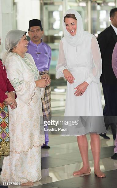 Catherine, Duchess of Cambridge visits Assyakirin Mosque on day 4 of Prince William, Duke of Cambridge and Catherine, Duchess of Cambridge's Diamond...