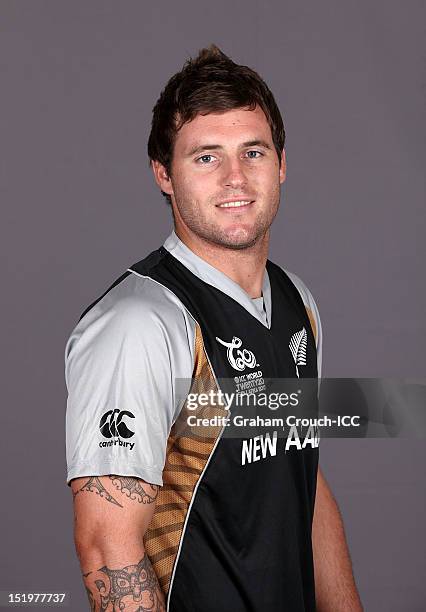 New Zealand's Doug Bracewell poses during a portrait session ahead of the ICC T20 World Cup on September 14, 2012 in Colombo, Sri Lanka.