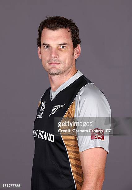 New Zealand's Kyle Mills poses during a portrait session ahead of the ICC T20 World Cup on September 14, 2012 in Colombo, Sri Lanka.