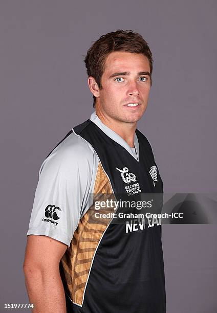 New Zealand's Tim Southee poses during a portrait session ahead of the ICC T20 World Cup on September 14, 2012 in Colombo, Sri Lanka.