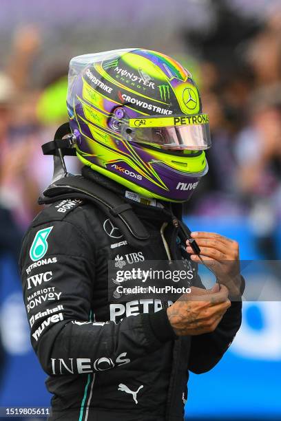 Lewis Hamilton of Great Britain and Mercedes during the Formula 1 Aramco British Grand Prix at Silverstone Circuit, Towcester, UK on Sunday 9th July...