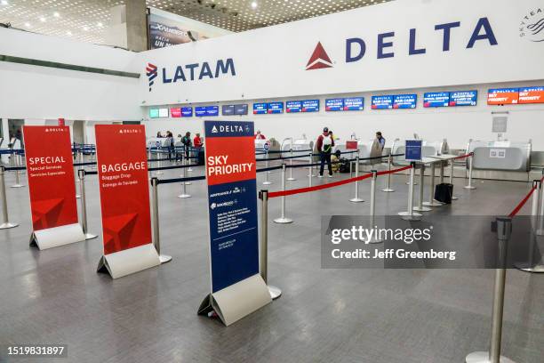 Mexico City, Mexico, Benito Juarez International Airport, Delta and Latam ticketing check-in counters.