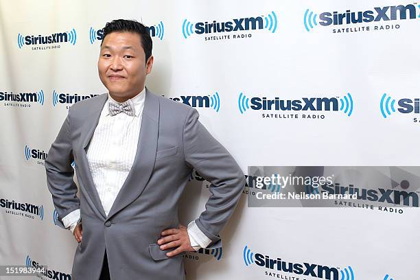 South Korean rapper Park Jae-Sang aka Psy visits the SiriusXM Studios on September 14, 2012 in New York City.