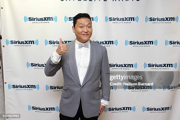South Korean rapper Park Jae-Sang aka Psy visits the SiriusXM Studios on September 14, 2012 in New York City.