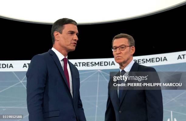 Candidates for Spain's Prime Minister, Socialist Party incumbent Prime Minister Pedro Sanchez and right-wing opposition party Partido Popular leader...