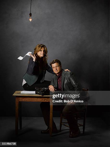 Walt Disney Television via Getty Images's "Castle" stars Stana Katic as NYPD Detective Kate Beckett and Nathan Fillion as Rick Castle.