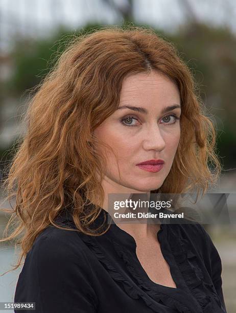 Marine Delterme poses during the 'Berthe Morisot' Photocall at La Rochelle Fiction Television Festival on September 14, 2012 in La Rochelle, France.