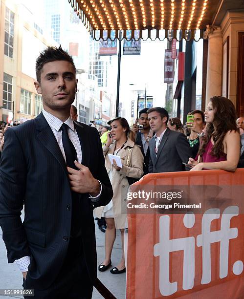 Actor Zac Efron attend the "The Paperboy" premiere during the 2012 Toronto International Film Festival at The Elgin on September 14, 2012 in Toronto,...