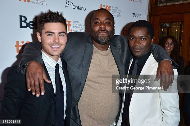 Actor Zac Efron, Director Lee Daniels and actor David Oyelowo attend the "The Paperboy" premiere during the 2012 Toronto International Film Festival...