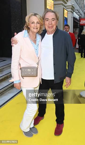 Lady Madeleine Lloyd Webber and Lord Andrew Lloyd Webber attend the press night performance of "The Wizard of OZ" at The London Palladium on July 06,...