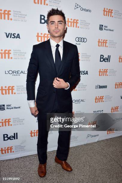 Actor Zac Efron attends the "The Paperboy" premiere during the 2012 Toronto International Film Festival on September 14, 2012 in Toronto, Canada.