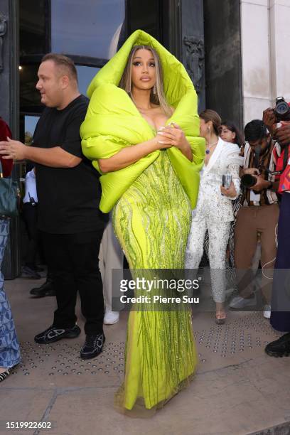 Cardi B attends the Gaurav Gupta Haute Couture Fall/Winter 2023/2024 show as part of Paris Fashion Week on July 06, 2023 in Paris, France.