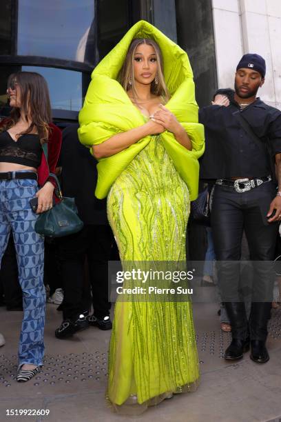 Cardi B attends the Gaurav Gupta Haute Couture Fall/Winter 2023/2024 show as part of Paris Fashion Week on July 06, 2023 in Paris, France.