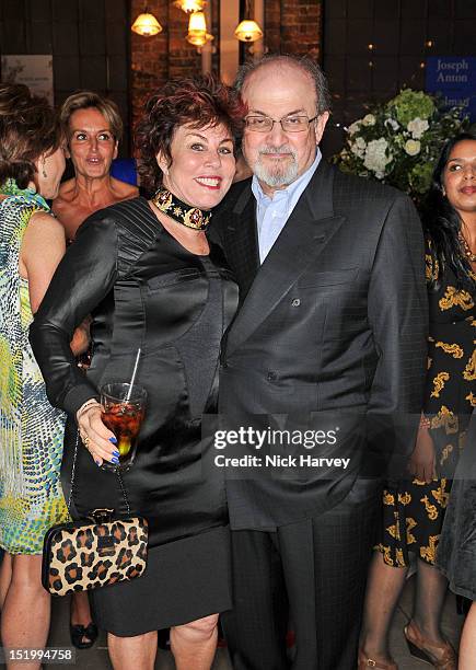 Ruby Wax and Salman Rushdie attend the launch of Salman Rushdie's new book "Joseph Anton: A Memoir" on September 14, 2012 in London, England.