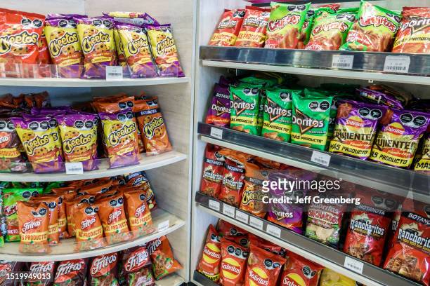 Mexico City, Mexico, Central de Autobuses del Norte, Northern Bus Station, snacks, Cheetos, Fritos, Doritos chips selection.
