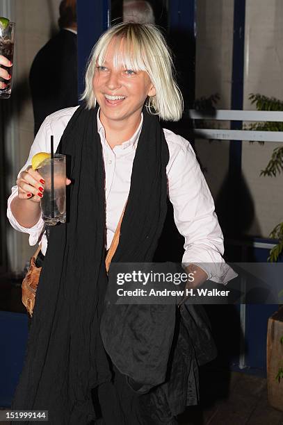 Singer Sia Furler attends The Cinema Society with The Hollywood Reporter & Samsung Galaxy S III host a screening of "The Oranges" After Party at...