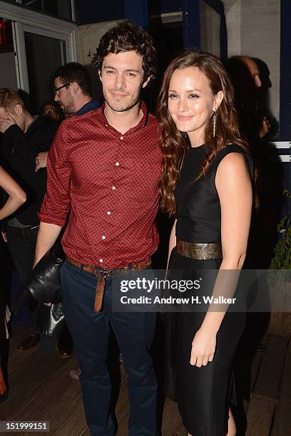 Adam Brody and Leighton Meester attend The Cinema Society with The Hollywood Reporter & Samsung Galaxy S III host a screening of "The Oranges" After...