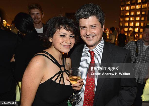 Actress Alia Shawkat and producer Anthony Bregman attend The Cinema Society with The Hollywood Reporter & Samsung Galaxy S III host a screening of...