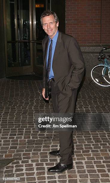 Actor Hugh Laurie attends The Cinema Society with The Hollywood Reporter & Samsung Galaxy S III screening of "The Oranges" at Tribeca Grand Hotel on...