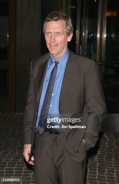 Actor Hugh Laurie attends The Cinema Society with The Hollywood Reporter & Samsung Galaxy S III screening of "The Oranges" at Tribeca Grand Hotel on...