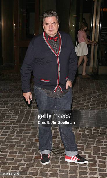 Actor Oliver Platt attends The Cinema Society with The Hollywood Reporter & Samsung Galaxy S III screening of "The Oranges" at Tribeca Grand Hotel on...