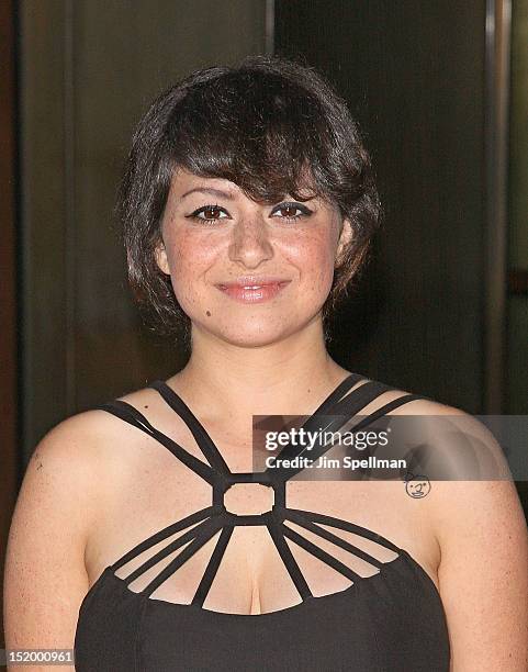 Actress Alia Shawkat attends The Cinema Society with The Hollywood Reporter & Samsung Galaxy S III screening of "The Oranges" at Tribeca Grand Hotel...