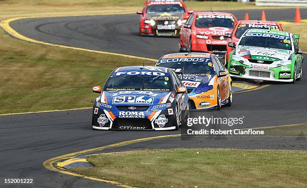 Luke Youlden drives the SP Tools Racing Ford during the co-drivers qualifying race for the Sandown 500, which is round 10 of the V8 Supercars...