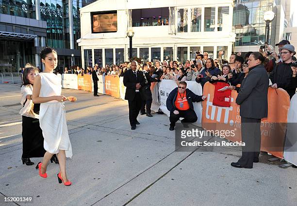 Actress Eriko Hatsune attends "Emperor" premiere during the 2012 Toronto International Film Festival at Roy Thomson Hall on September 14, 2012 in...