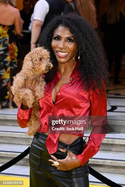 Sinitta arrives at "The Wizard Of Oz" Opening Gala at London Palladium on July 06, 2023 in London, England.