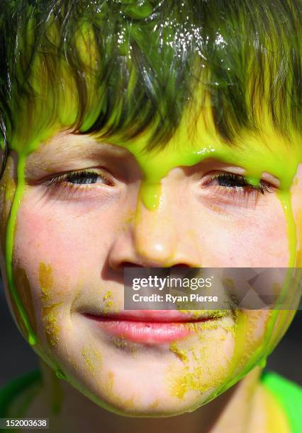 Young fan poses ahead of the Nickelodeon Slimefest 2012 matinee show at Hordern Pavilion on September 15, 2012 in Sydney, Australia.