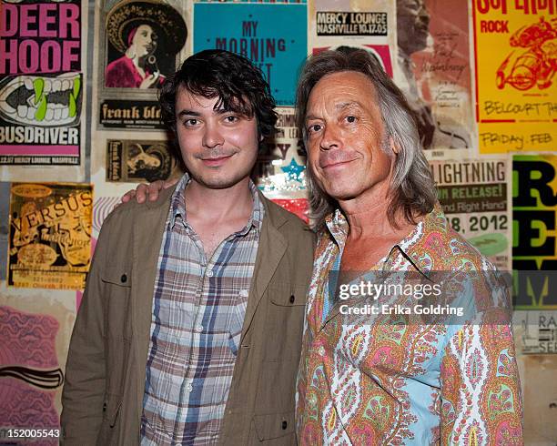 Max Gomez and Jim Lauderdale attend the Jim Lauderdale and Buddy Miller Listening Party at The High Watt during the 2012 Americana Music Festival In...