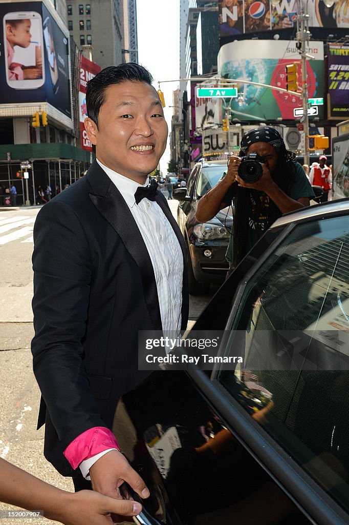 Psy Rapper Parents South Korean rapper Psy leaves MTV Studios on September 14, 2012 in ...