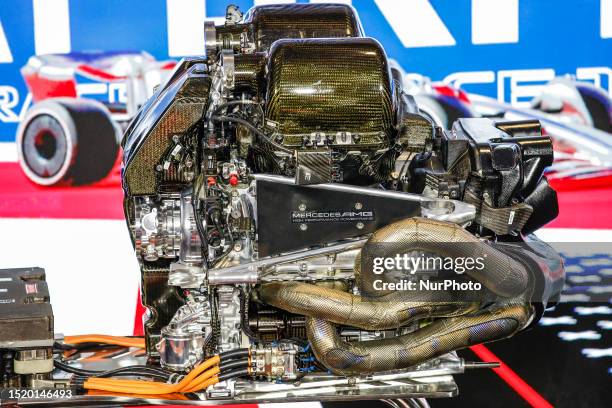 Mercedes - AMG PETRONAS, W14 - Mercedes, powertrain unit, engine, during the Formula 1 Aramco British Grand Prix from 6th to 9th July of 2023. On the...