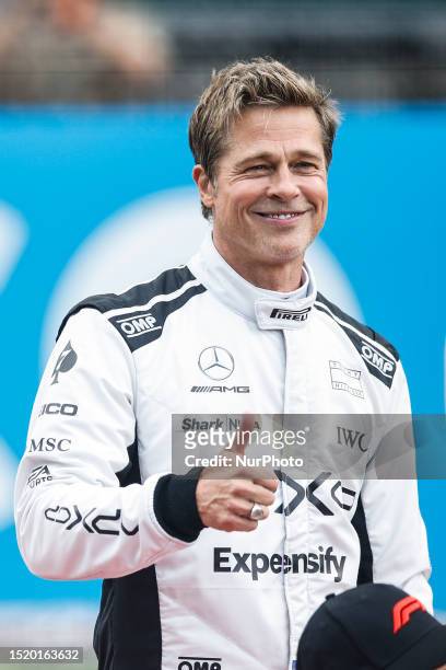 Brad Pitt, representing the fictional driver Sonny Hayes, Apex APXGP, portrait during the Formula 1 Aramco British Grand Prix from 6th to 9th July of...